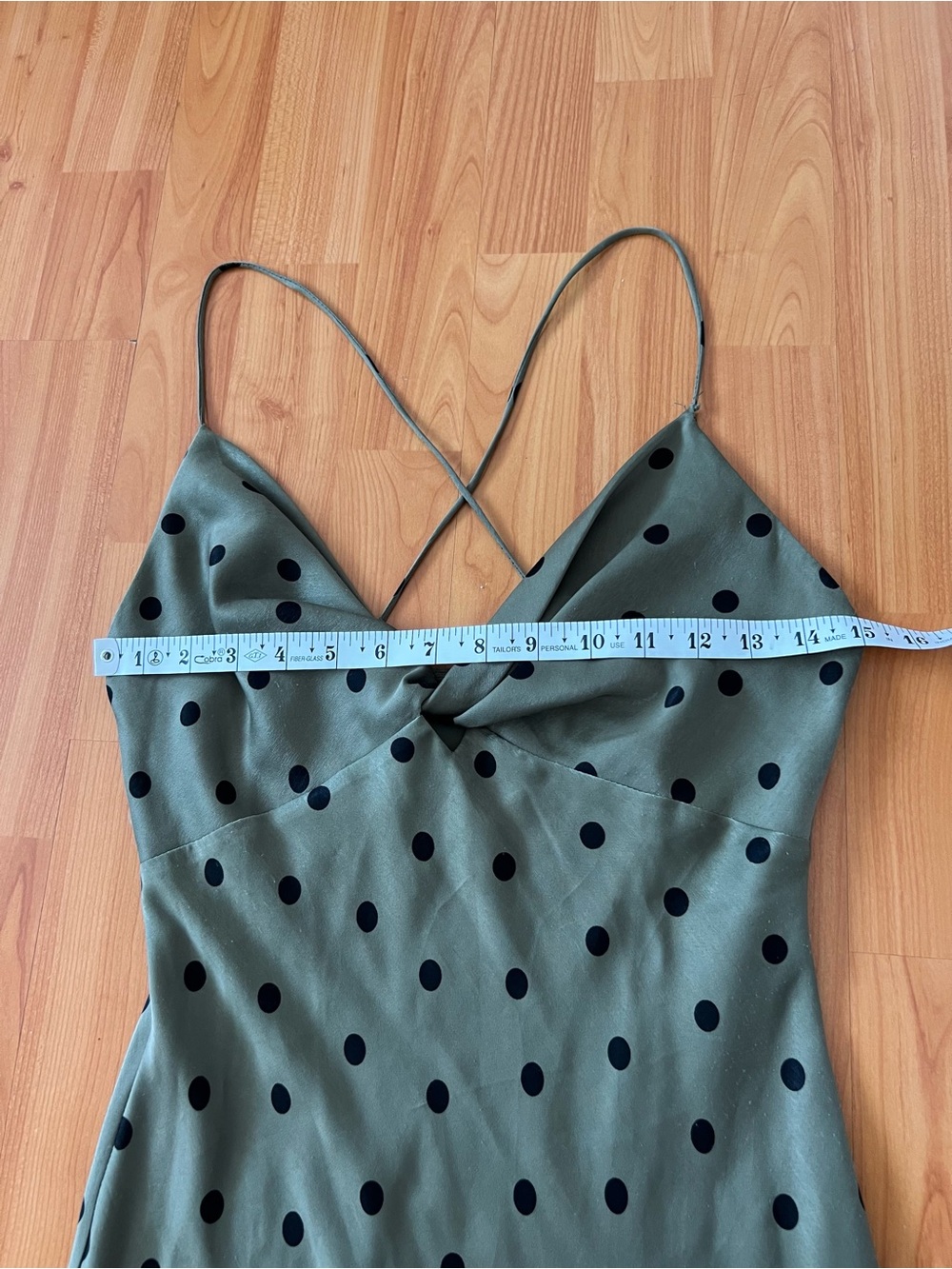 Zara Satin Polka Dot Midi Dress - Picture 6 of 9